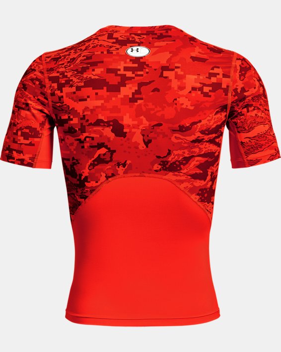 Men's HeatGear® Armour Camo Short Sleeve, Orange, pdpMainDesktop image number 5